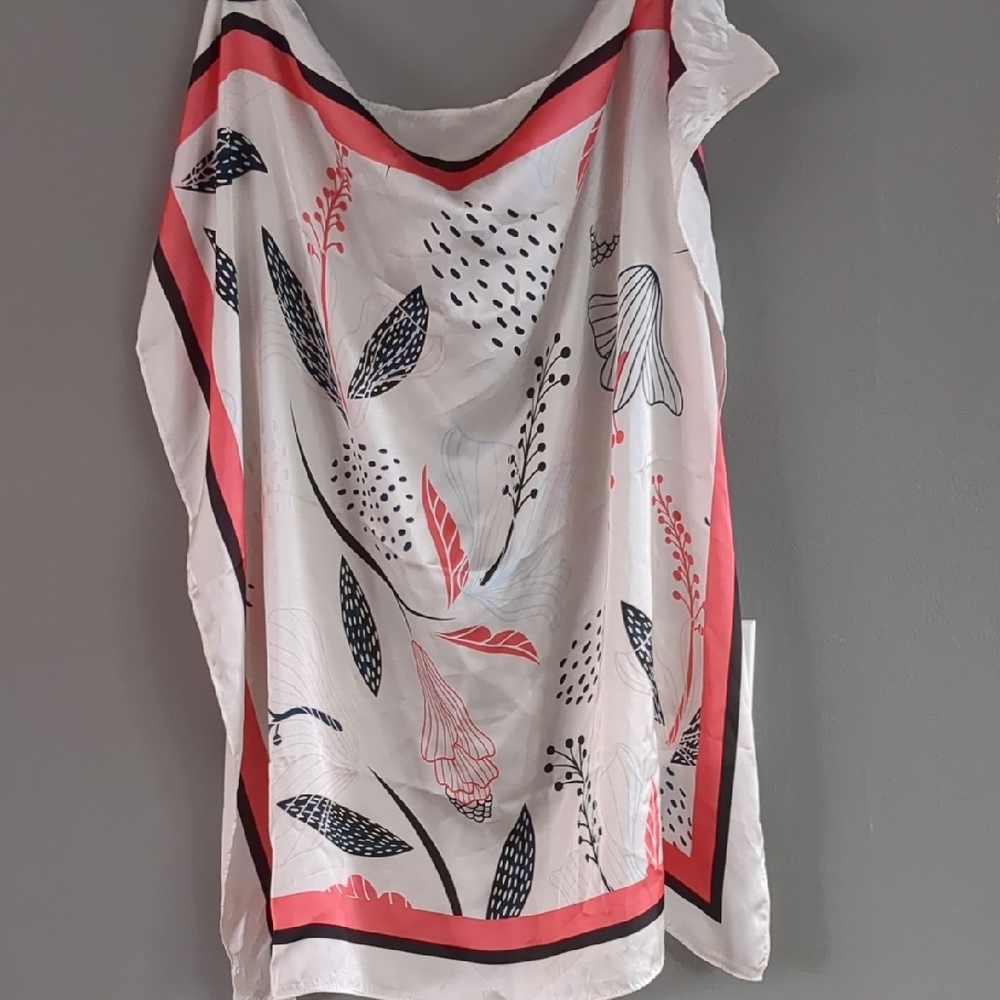 SALE. Chic Pink and White Wrap Scarf for Stylish Accessorizing